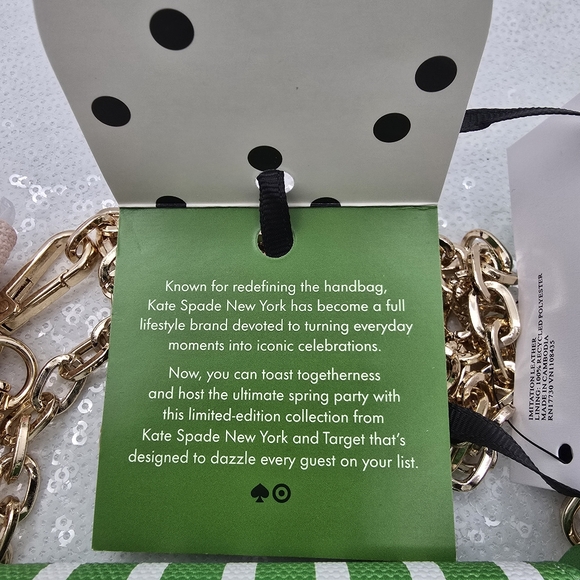 Kate Spade x Target Limited Edition Stripe Mini Crossbody Bag Green & White - Picture 12 of 13